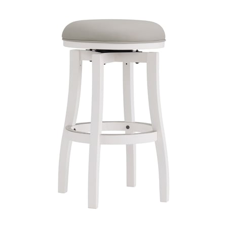 Alaterre Furniture Ellie Bar Height Stool, White, 2PK ANEL06PDCR2